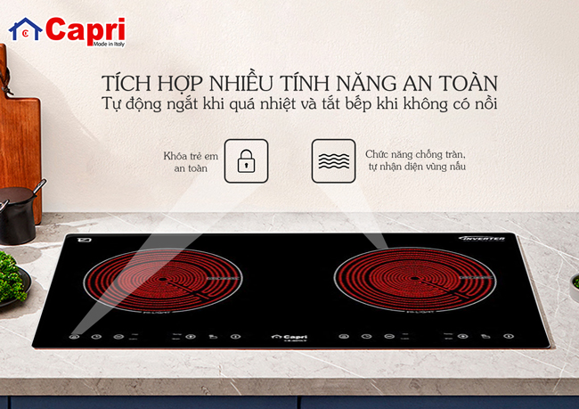 Bếp hồng ngoại đôi Capri